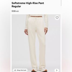 lululemon athletica Softstreme High-Rise Track Pants in Cream